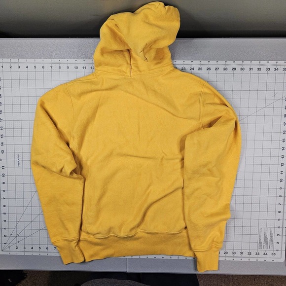 Vintage Champion Hoodie Mens Small Reverse Weave Yellow Blank Y2K Streetwear - Picture 4 of 7